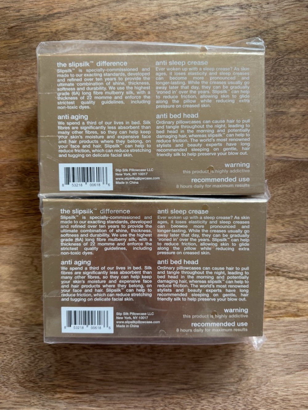 Slip Pure Silk Pillowcases x 2 - Queen Size - 20" x 30" -  Sleep Mask in Gold - Picture 3 of 5